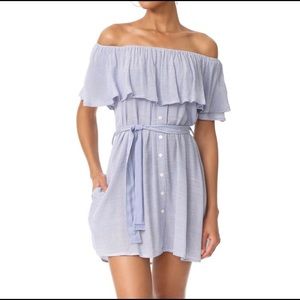 Faithfull the Brand Women’s Off-Shoulder Waist Tie Dress, Size 6